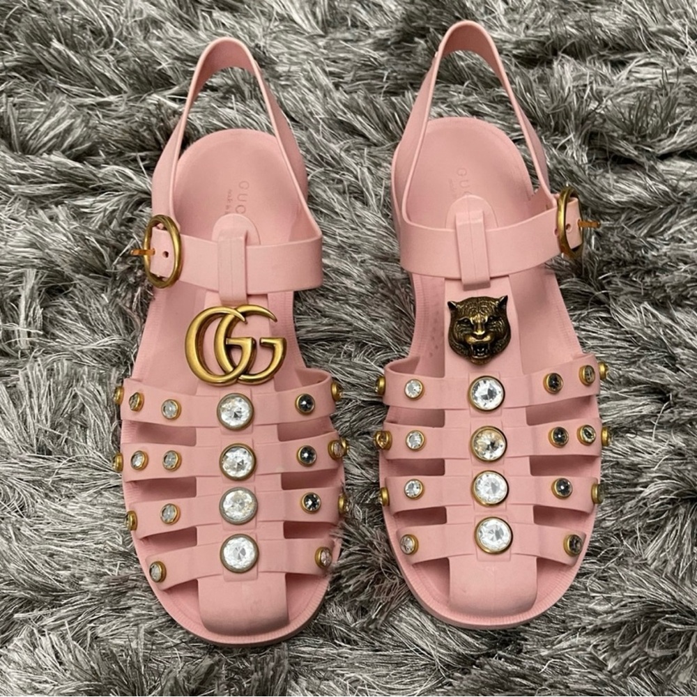 Gucci Crystal Jelly sandals